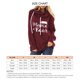 thumbnail image 5 of Sudadera con capucha para mujer Suelta Casual Cordón Elástico Jersey Con capucha Manga larga Estampado de moda Sudadera de color liso para mujer Rojo vino L, 5 of 5