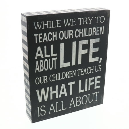 Wooden Wall Barnyard Designs Our Children Teach Us What Life Is All About Wooden Box Wall Art Sign, Primitive Country Farmhouse Home Decor Sign With Sayings 10
