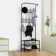 thumbnail image 2 of Giantex 3-Tier Storage Shelves, Multi-Purpose Metal Coat and Shoe Bench Rack Bag Clothes Umbrella and Hat Rack for Entryway Corner Hallway Garment, 2 of 8