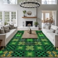 thumbnail image 3 of 6'x9' Area Rugs, Saint Patrick's Day Indoor Outdoor Area Rug for Living Room Bedroom, Country Green Plaid Shamrock Clovers Washable Bathroom Rugs Kitchen Floor Carpet Mats Home Decor Aesthetic, 3 of 8