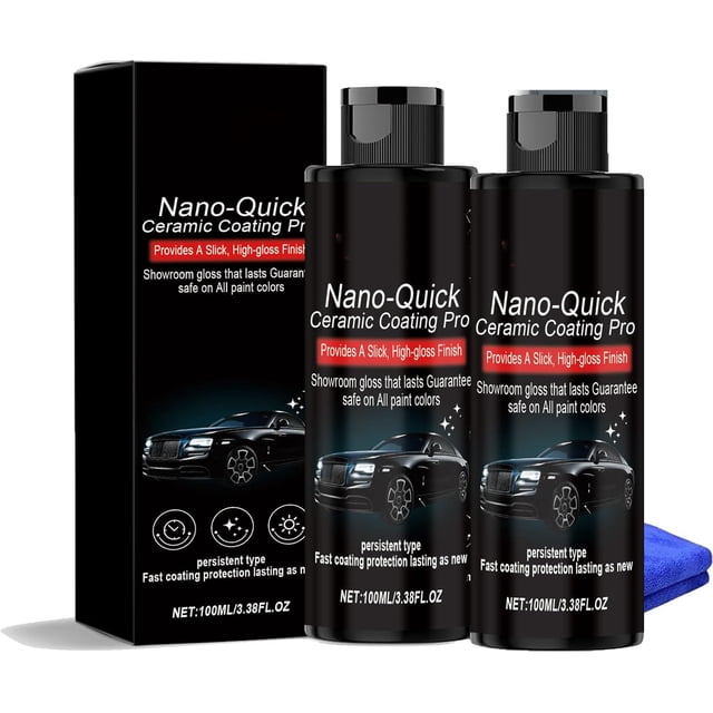 Quick-Effect High-Gloss Car Detailing Spray, High Protection Car Quick Coating Spray, Easy Application Automotive Coating For Glass (2PC)