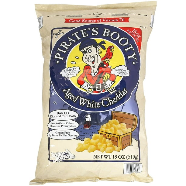 Pirates Booty Baked Rice and Corn Puffs, 18 OZ - Walmart.com - Walmart.com