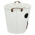 thumbnail image 4 of Round Storage Baskets, Large Waterproof Cotton Linen Collapsible Storage Basket, Clothes Laundry Hamper with Handles, Toy Storage Bin for Toy Collection ( Smiley dog ), 4 of 8