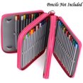 thumbnail image 4 of Zippered Pencil Case-Canvas 72 Slots Handy Pencil Holders for for Prismacolor Watercolor Pencils, Crayola Colored Pencils, Marco Pencils (Hot Pink), 4 of 7