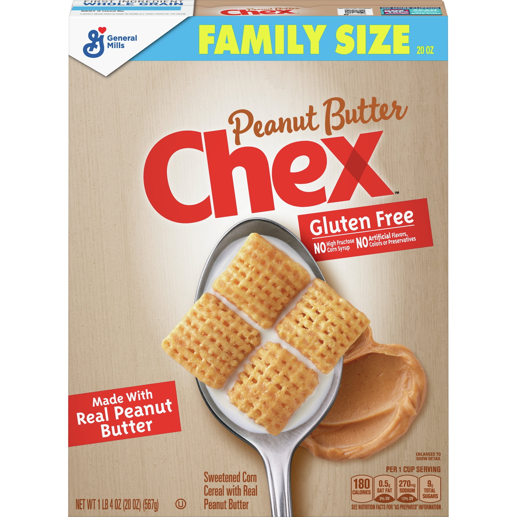 Peanut Butter Chex Cereal, Gluten Free, 20 oz - Walmart.com