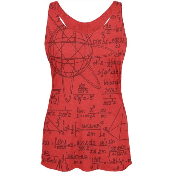 Math Geek Formulas Womens Soft Racerback Tank Top Vintage Red SM