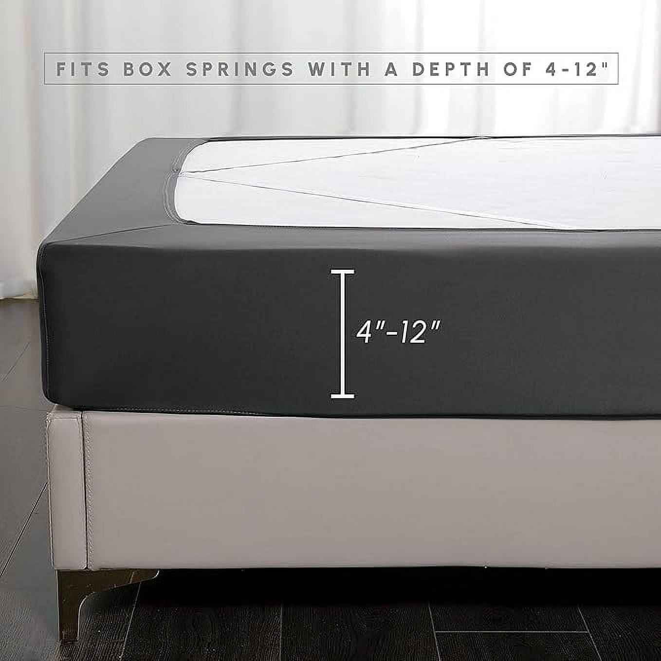 Elegant Comfort Box Spring Cover - Stretchy 4-Way Elastic Jersey Knit Alternative to Bed Skirt, Ultra Soft and Wrinkle-Free, Queen, Gray