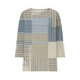 thumbnail image 4 of Jsaierl 3/4 Sleeve Cotton Linen Womens Tops Plus Size Crew Neck Shirts Retro Print Petite Blouses Going Out Holiday T-shirts Top S-2XL, 4 of 5