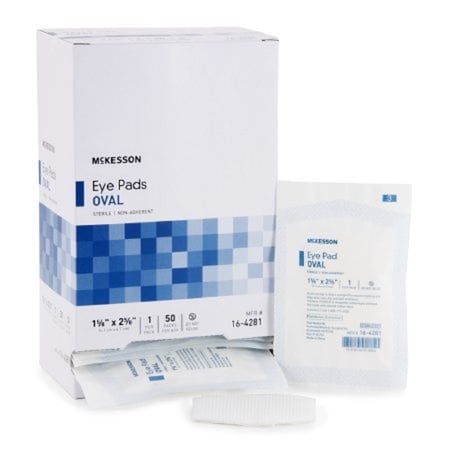 McKesson - Eye Pad Cotton Filler / Spun Blown Polypropylene NonWoven Outer Layer 1-5/8 X 2-5/8 Inch Sterile - 600/Case