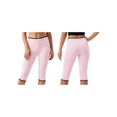 thumbnail image 2 of Pantalones capri para mujer, cintura elástica con ribete de encaje, largo 3/4, estilo cropped, para uso diario informal., 2 of 9