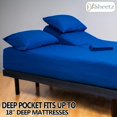 thumbnail image 2 of Oh Sheetz Flex / Split Top Queen Microfiber Bed Sheet Set with Oversized Queen Pillowcases - Flex Style Split Head Fits Up to 34" & Deep Pocket 18" Mattresses - Cobalt Blue, 2 of 4