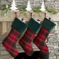 thumbnail image 2 of Personalization Mall Holiday Plaid Christmas Stocking, 2 of 5