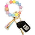 thumbnail image 2 of Silicone Key Ring Bracelet Beaded Wrislet Keychain Portable House Car Keys Ring Holder, 2 of 8