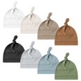 thumbnail image 1 of Set de gorros para bebés Konssy Knot Beanie, poliéster suave, 0-6 meses, 1 of 7