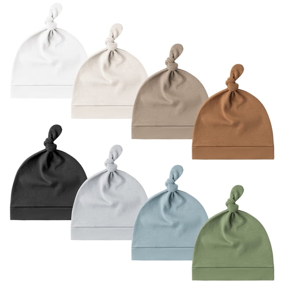 Set de gorros para bebés Konssy Knot Beanie, poliéster suave, 0-6 meses