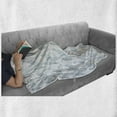thumbnail image 6 of Teal and White Soft Flannel Fleece Throw Blanket, Pastel Colored Grunge Looking Feathers Flying Bohemian Ethnic, Cozy Plush for Indoor and Outdoor Use, 60" x 80", Teal Dark Blue White, by Ambesonne, 6 of 6