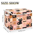 thumbnail image 3 of Large Lidded Bin Foldable Storage Baskets Boxes Cubes Lids with 2 Handles for Home Bedroom Office Orange Halloween Motif 16.5"x12.6"x11.8", 3 of 7