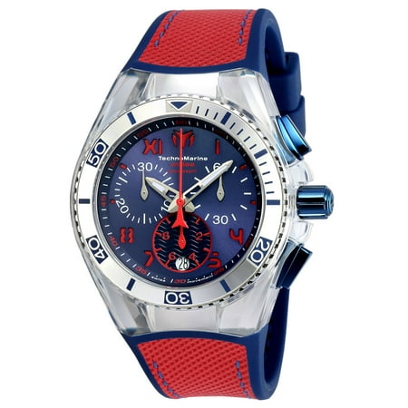 Technomarine Unisex TM-115016 Cruise California Quartz Chronograph Blue, Red Dial Watch