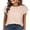 Beige, variant on Womens Tops Summer Cap Sleeve Basic Tee Shirts 2026 Trendy Loose Fit Casual Dressy Business Work Tshirts Clothes Coffee M