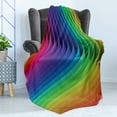 thumbnail image 4 of Colorful Soft Flannel Fleece Throw Blanket, Psychedelic Color Wave Futuristic Style Radiant Blush Hue Curls Graphic Artwork, Cozy Plush for Indoor and Outdoor Use, 70" x 90", Multicolor, by Ambesonne, 4 of 5