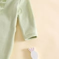 thumbnail image 4 of Baby Bodysuit For Boys And Girls Long Sleeve Footed Romper with Snap Closure In Solid Colors For Fall And Winter Infant Wear, 4 of 6