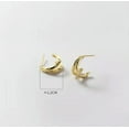 thumbnail image 2 of K-KED 925 Sterling Silver Curve Stud Earrings Christmas Winter December-Silver, 2 of 6