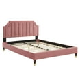 thumbnail image 3 of Modway Sienna Performance Velvet Full Platform Bed in Dusty Rose, 3 of 10