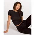 thumbnail image 4 of Delimira Natrelax Short Sleeve Sleep Tee for Women Modal Ribbed Sleepwear Summer Basic Slim Fit, 4 of 5