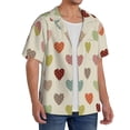 thumbnail image 4 of Xecao offers the Heart Polka Dot for Men's Casual Short-sleeved Shirt, a button-up collared shirt with a pocket, perfect for beach vacations and yacht travel in the Medium size., 4 of 7