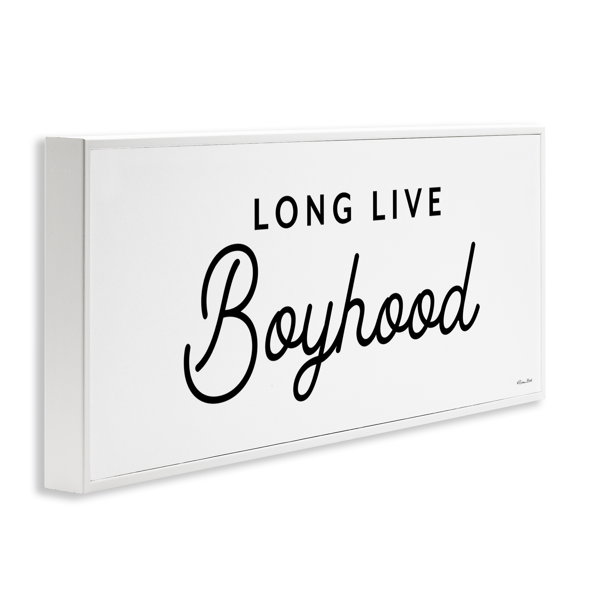 Stupell Industries Long Live Boyhood Typography Painting White Framed Art Print Wall Art, 24 x 10