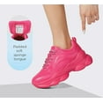 thumbnail image 2 of LUCKY STEP Women's 90s Chunky Sneakers Fashion Platform Casual Thick Dad Rave Walking Shoes (Fushia PU,8 B(M) US), 2 of 2