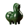 thumbnail image 3 of Estatua de caballo verde, figura de caballo de cerámica, decoración creativa para sala de estar., 3 of 9