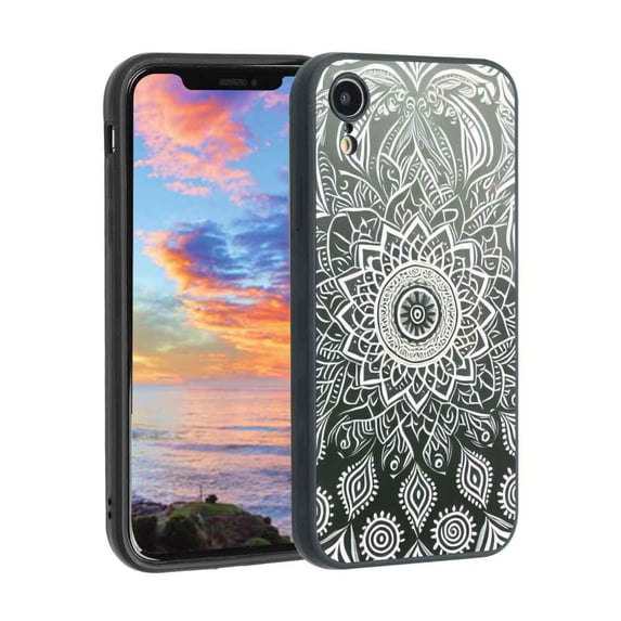 Compatible with iPhone XR Phone Case, Mandala11-119 Case Men Women, Flexible Silicone Shockproof Case for iPhone XR