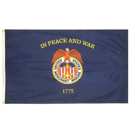 Collins Flags 3' x 5' US Merchant Marine Flag - Nylon - 100% Made in America