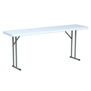 TentandTable Rectangle Seminar Plastic Table, White, 72 in