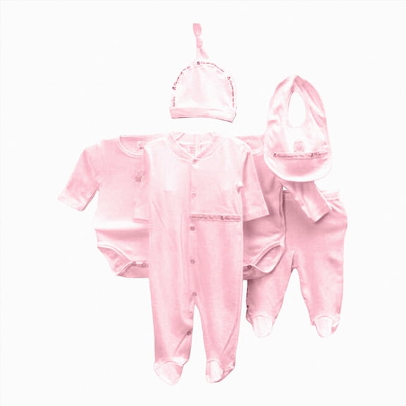 XZNPDUCQ Newborn Infant Clothes & Accessories Set 5 Piece Newborn Baby Boy Girl Short Sleeve/Tank Tops Long Pants Romper Bottom Hat Bib Sock Shose Outfits Set foronths Gifts Layette Set
