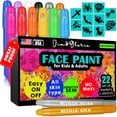 thumbnail image 1 of Kit de pintura facial Jim&Gloria a base de agua con plantillas de 12 colores, 1 of 6