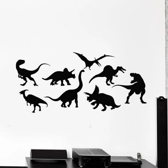 Dinosaurs Wall Decal Cartoon Predators Dinosaur Park Kids Boys Bedroom Nursery Vinyl Window Stickers Child Gift Wallpaper 30x64cm