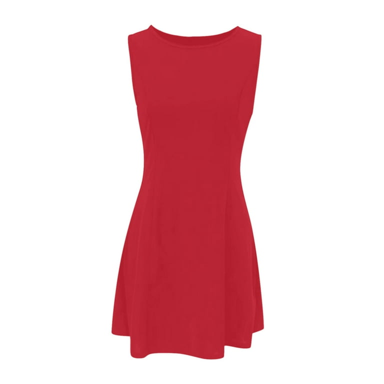 Fshinging Dresses For Women A Line Sleeveless Boat Neck Mini Club Party  Little Short Graduation Dress - Walmart.com