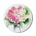 thumbnail image 1 of Floral Mouse Pad for Computers, Hydrangea Flower Bouquet in Watercolor Blossoms Botany Petals Image, Round Non-Slip Thick Rubber Modern Mousepad, 8" Round, Pink Yellow Forest Green, by Ambesonne, 1 of 2