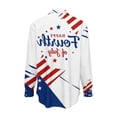 thumbnail image 4 of Atogsazn 4th of July Satin Silk Shirt for Women Dress Casual Button Down Long Sleeve Shirts Blouse Tops Outfit White XXL Fashion, 4 of 6