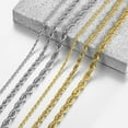 thumbnail image 3 of 3/5/7mm 22Inch Twisted Rope Link Chain Silver/Gold Stainless Steel Necklace for Men, 3 of 5