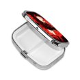 thumbnail image 2 of Howling Wolf Blood Red Moon Cool Square Pill Box 2 Compartment Pill Case Medicine Organizer Decorative Gift for Purse Pocket, 2 of 5