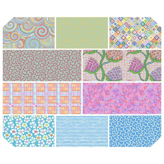 Fat Quarter Bundle - Kaffe Fassett Collective February 2024 Pastels FreeSpirit 10 Count Fat Quarters Assorted Cotton Fabric Precuts (FB4FQGP.FEB24PASTEL) M535.26