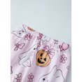 thumbnail image 6 of RUINIXCW Mommy and Me Halloween Pajamas Set Mom and Daughter Matching Pajamas Ghost Pumpkin Long Sleeve Shirt Pants Silk Stain Sleepwear PJS Women Girl, 6 of 10