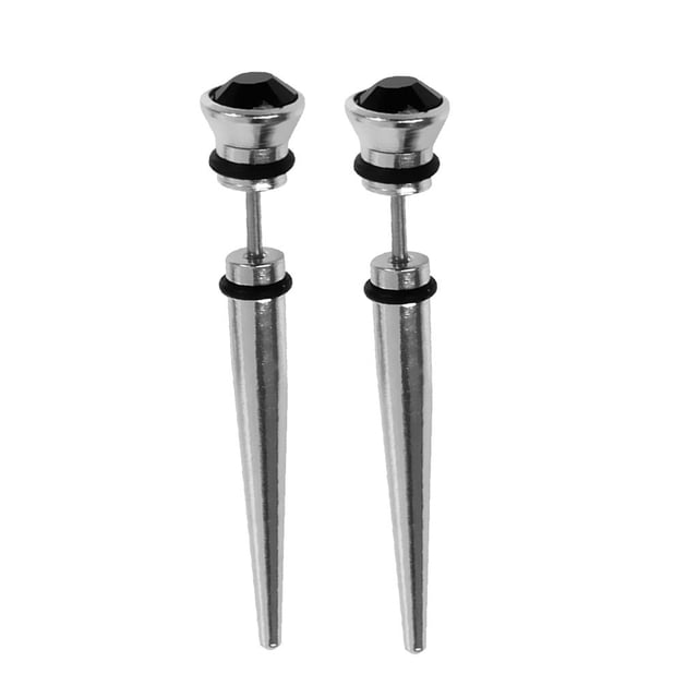 2x 1pc Pendiente Del Perno Prisionero Del Oído Del Enchufe Del Ensanchador Falso de La Forma Cónica Del Acero Inoxidable Zulema Pendientes y Tachonados