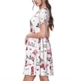 thumbnail image 2 of Fotbe Valentine's Day gnomes Pattern Dress Casual Womens Fashion Short Sleeve Maxi Dress T Shirt Dress Striped Long Color Block Maxi Dress, 2 of 6