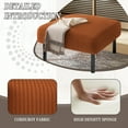 thumbnail image 4 of Small Ottoman Footstool with Legs, Corduroy Fabric Modern Accent Stool Seat with 22" Deep Seat, for Living Room, Bedroom, Office, Orange, 4 of 9