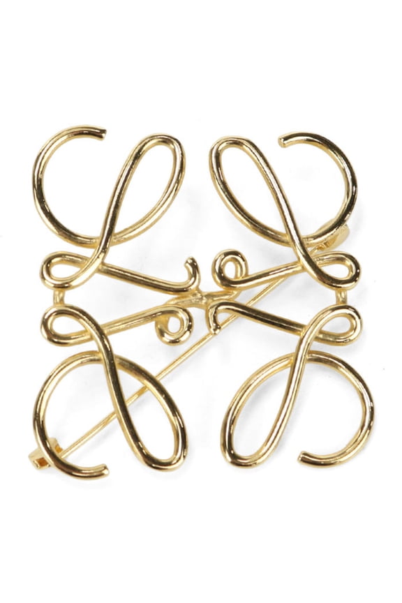 Pre-Owned LOEWE Anagram Brooch for Women, Gold