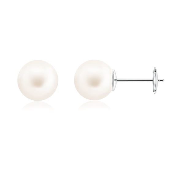 Angara Freshwater Cultured Pearl Solitaire Studs in 14K White Gold for Women